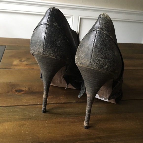 All Saints steampunk leather flap heels - Picture 3 of 12